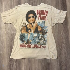 Bruno Mars Moonshine Jungle Tour Graphic T-Shirt | Next Level Apparel | size L